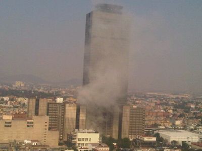 The 54-floor Pemex building is 214 metres (702 feet) tall