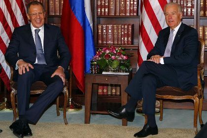 Russian Foreign Minister Sergei Lavrov and US Vice President Joseph Biden at the 2013 Munich Security Conference in Germany