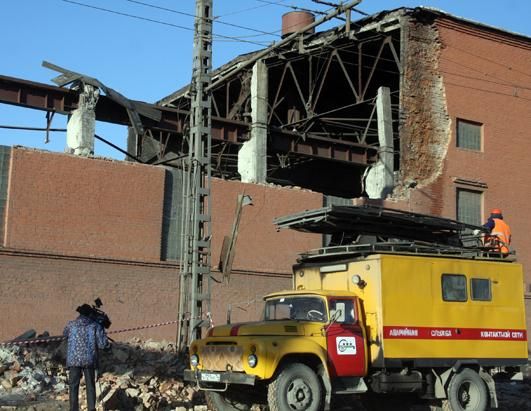 A local zinc plant was badly damaged by a shockwave from a meteorite impact (blast force equled to 300-400 kilotons) that landed in Chelyabinsk, Russia, Feb. 15, 2013. (ITAR-TASS)