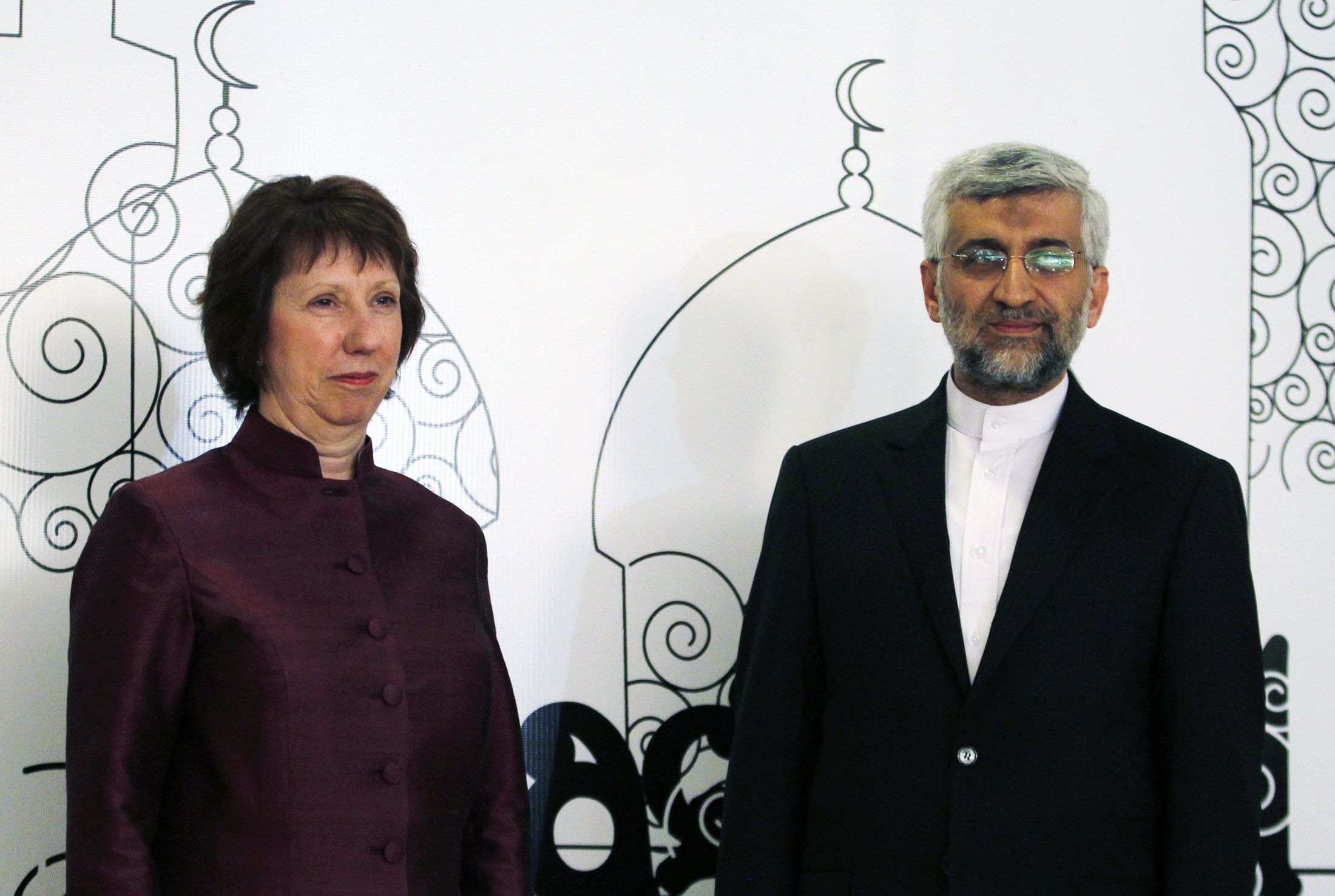 EU Foreign Policy Chief Catherine Ashton and Saeed Jalili, Secretary of Iran's Supreme National Security Council