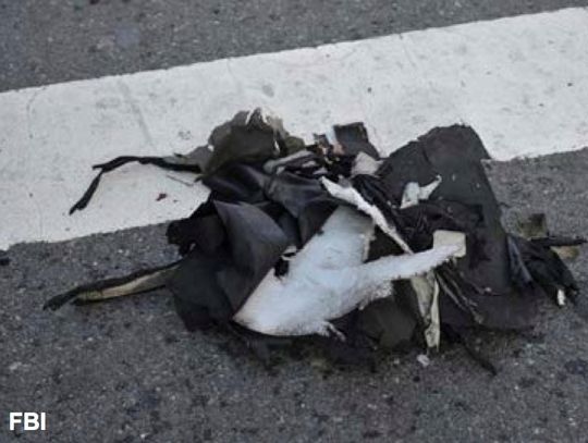 The FBI says it has evidence that indicates one of the bombs was contained in a pressure cooker with nails and ball bearings, and it was hidden in a backpack.(Photo: FBI via AP)