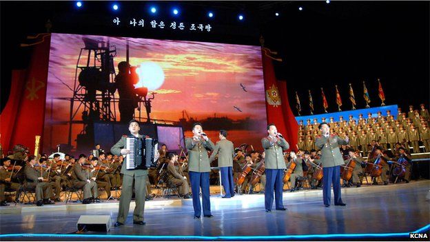 A performance to celebrate the founding of the North Korean army