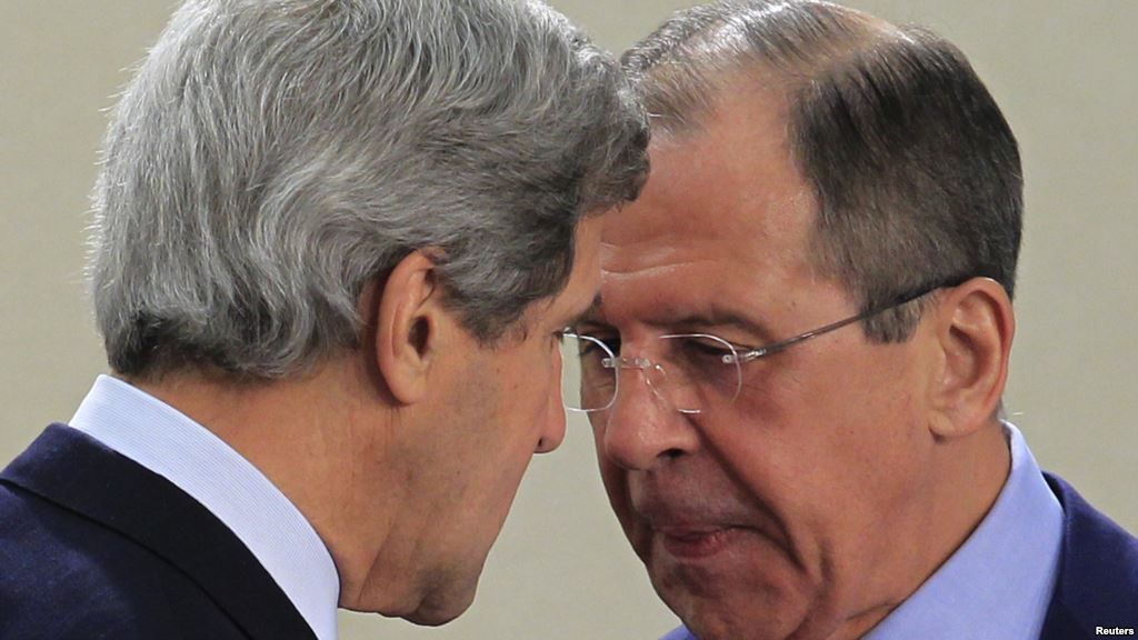 U.S. Secretary of State John Kerry (left) last met with Russian Foreign Minister Sergei Lavrov at a NATO-Russia foreign ministers meeting in April in Brussels.