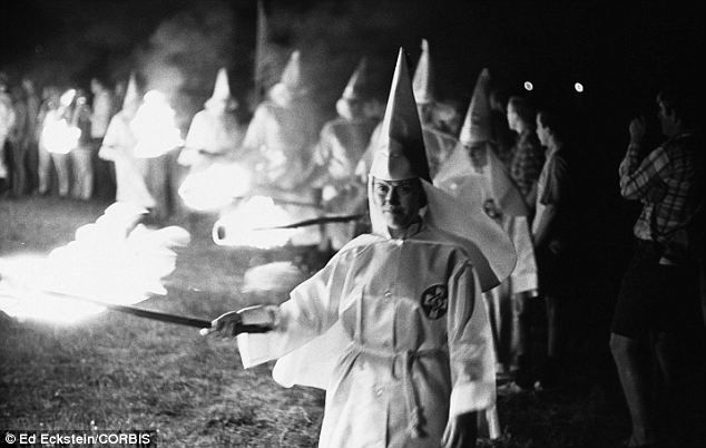 Past and present: The KKK say they are the 'ghosts of our Confederate brothers and sisters' who died at the Antietam National Battlefield 
