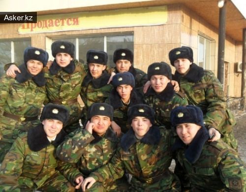 Arkankergen soldiers a few months before the incident. Private Chelakh standing first from right