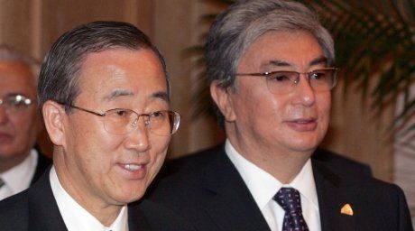  UN Secretary-General Ban Ki-moon and Kassym-Zhomart Tokayev. REUTERS/Shamil Zhumatov©  