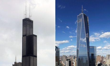 The Willis Tower, left, and One World Trade Center. Photograph: AP