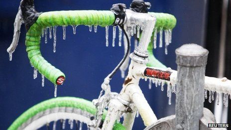 Freezing rain fell over the weekend, causing icicles to form