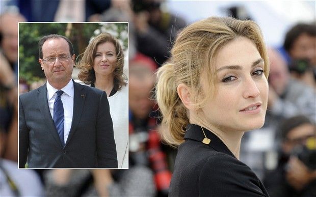 President Francois Hollande and Valerie Trierweiler (inset left) and French actress Julie Gayet