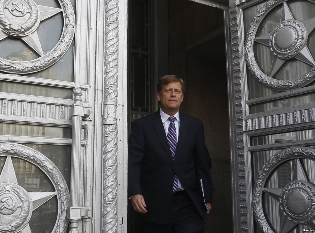 U.S. Ambassador to Russia Michael McFaul leaves the Foreign Ministry headquarters in Moscow. Analysts tell RFE/RL that he did well in his tenure during a difficult period in bilateral relations.