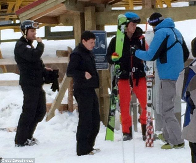Skiing: Prince Harry, second right, pictured on the slopes at the Shymbulak resort in Kazakhstan  Read more: http://www.dailymail.co.uk/news/article-2588528/Harry-Cressida-hit-slopes-Kazakh-ski-resort-Couple-enjoy-private-holiday-luxury-chalet.html#ixzz2x2nwKeLK  Follow us: @MailOnline on Twitter | DailyMail on Facebook