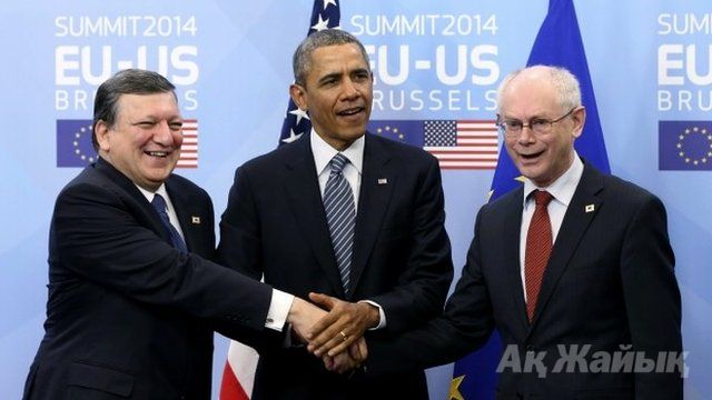 US President Obama gives news briefing on EU talks