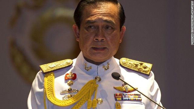 Gen. Prayuth Chan-ocha addressed reporters in Bangkok, saying he had received a royal command from the country's deeply revered King to head the ruling military council.