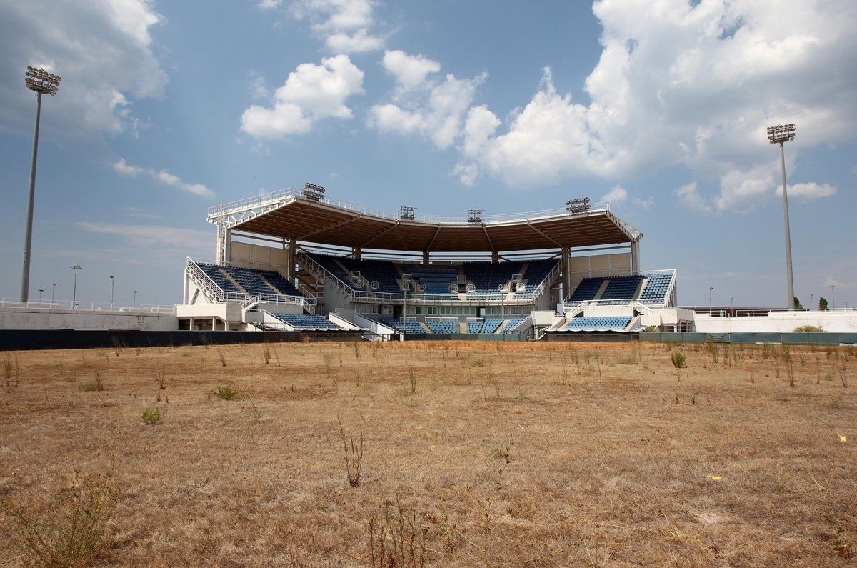The 2004 Olympic softball stadium in Athens.