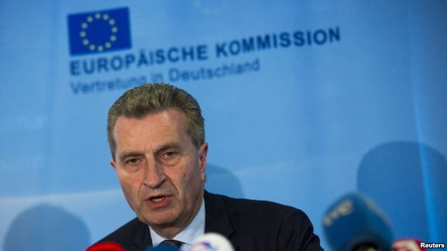 European Energy Commissioner Guenther Oettinger says talks will continue after seven hours of negotiations in Brussels.