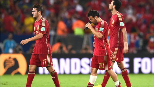 Spain are the fifth defending champions to fail to progress from the group stage at the World Cup