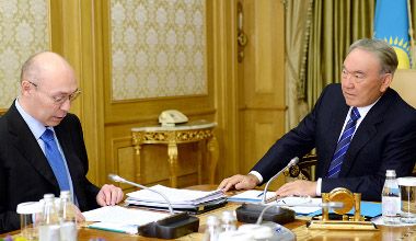 K. Kelimbetov and President Nazarbayev