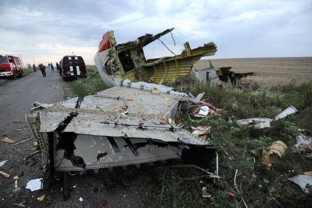 Wreckage of the Boeing 777 which crashed in eastern Ukraine on July 17. 