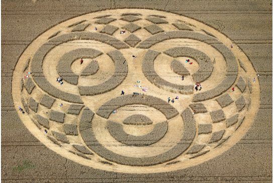 Farmer Cristoph Huttner says he doesn’t know where the 75-metre ornate design came from