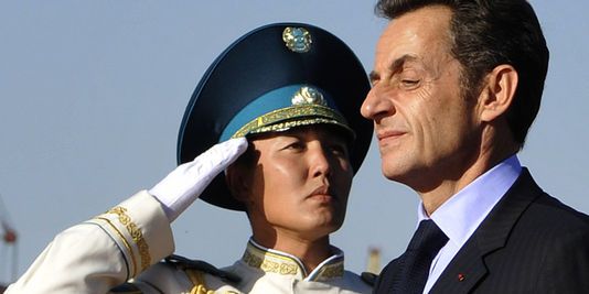 Nicolas Sarkozy, en visite officielle au Kazakhstan, à Astana, le 6 octobre 2009. 
