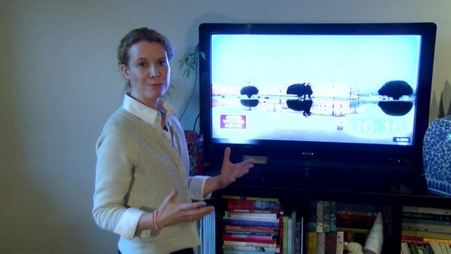 The BBC's Celia Hatton demonstrates Chinese censorship of BBC World TV