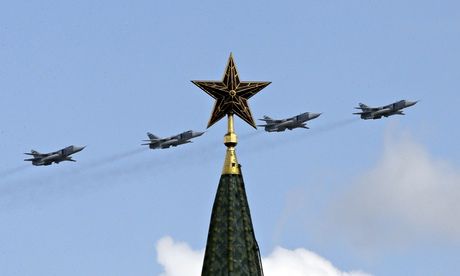 Russian military jets fly in formation above the Kremlin. The European Leadership Network's report comes after a warning from Mikhail Gorbachev that the world is 'on the brink of a new cold war'. Photograph: Tatyana Makeyeva / Reuters/Reuters