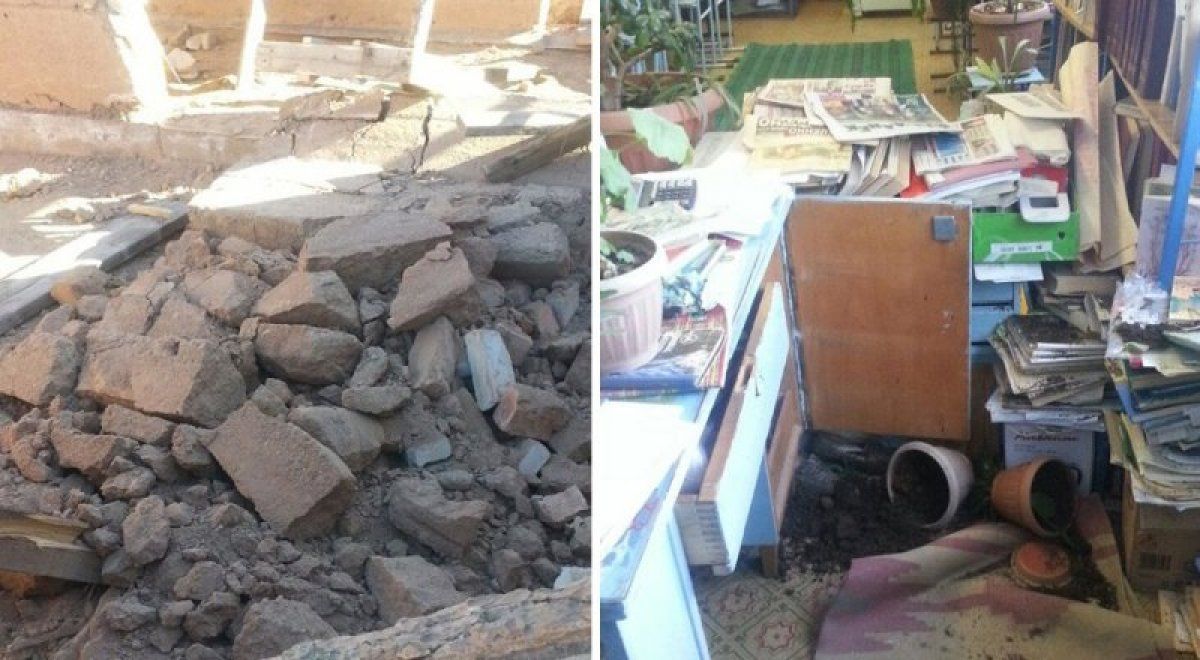 Destructions after earthquake in Kyrgistan