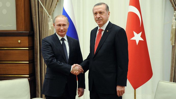 Russian President Vladimir Putin (L) and President of Turkey Recep Tayyip Erdogan during a meeting in the Presidential Palace in Ankara December 1, 2014. (RIA Novosti)