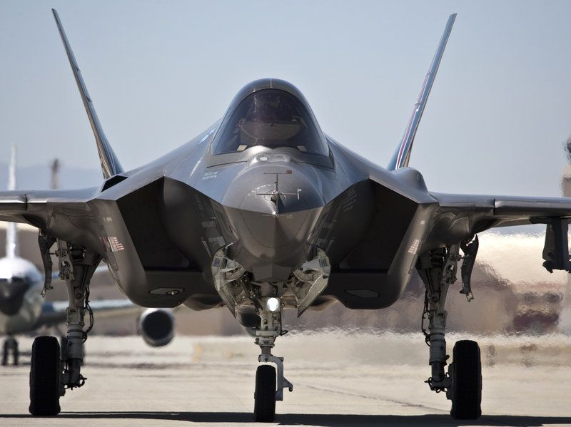 An F-35 fighter taxis at Edwards Air Force base, in 2012. The cutbacks in U.K. will be offset by new forces needed for the aircrafts' deployment to RAF Lakenhealth.