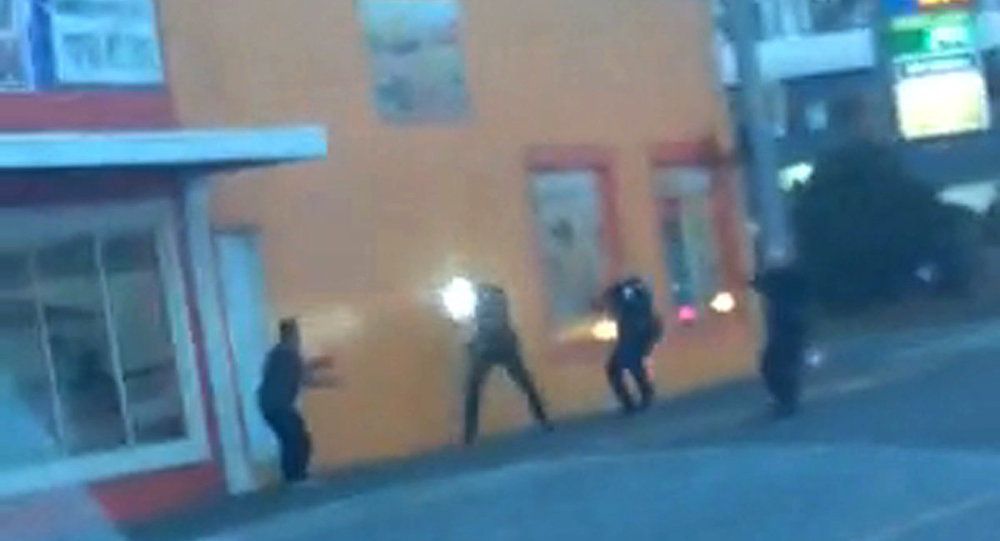Screenshot from the video about police shooting an unarmed man