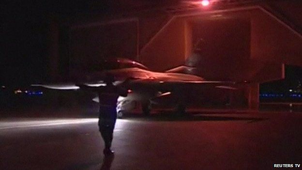 The Egyptian jets attacked targets in Libya at dawn, the military said