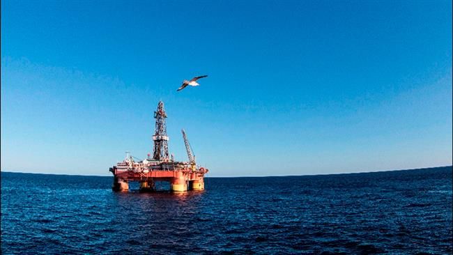 File image of an oil rig in the Caspian Sea
