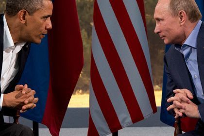 Барак Обама мен Владимир Путин. Фотосурет: Evan Vucci / AP