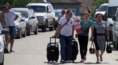 Ресей мен Луганск облысы шектесетін шекарадағы Изварино өткізу пункті. ©AFP