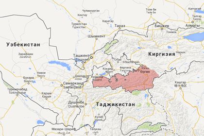  Ошская и Баткенская области Киргизии Изображение: сервис Google Maps