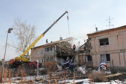 Разрушенный взрывом дом в поселке Конезаводский Фото: пресс-служба ГУ МЧС России по Омской области