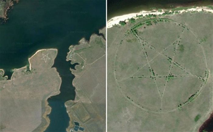 Mysterious pentagram spotted in Kazakhstan desert