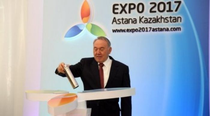 Nazarbayev kickstarts construction of EXPO-2017 venue