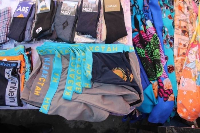 Country markets sell underpants with Kazakhstan state symbolic