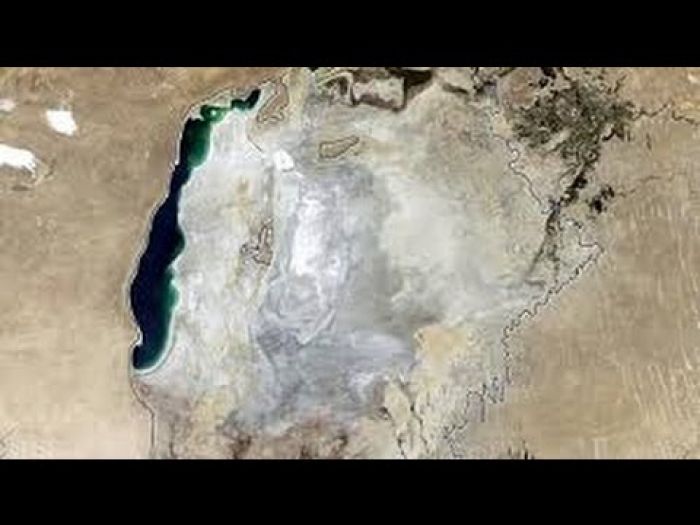 Once-vast Aral Sea dries up to almost nothing
