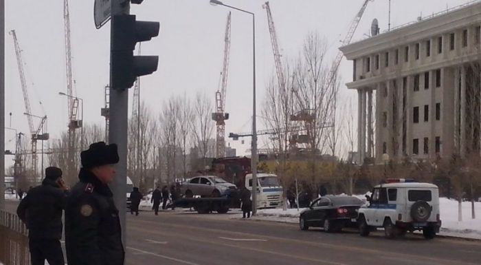 Car explodes and kills 1 in front of Kazakh Defense Ministry in Astana