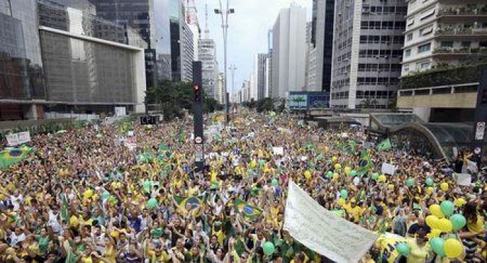 Nearly a million protest Brazil's president, economy, corruption 