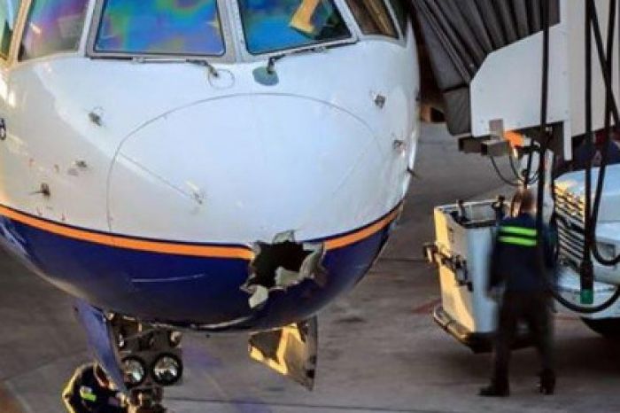 Lightning-zapped plane flies 3,000 miles with a hole in its nose