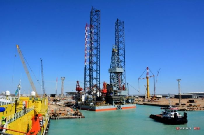 Built in Kazakhstan “Satti” jackup drilling rig launched in the Caspian Sea 