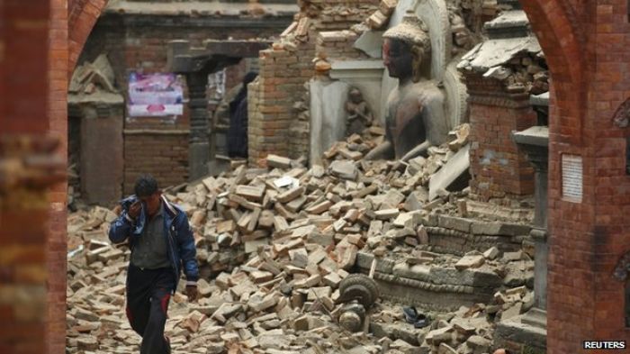 Nepal's Kathmandu valley landmarks flattened by the quake