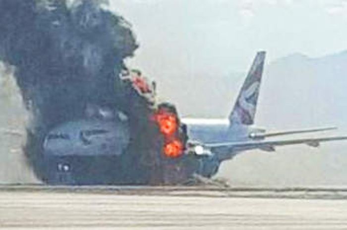 Passenger Films British Airways Jet on Fire at Las Vegas Airport