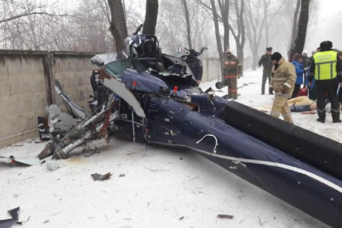 Private helicopter crashes in Almaty