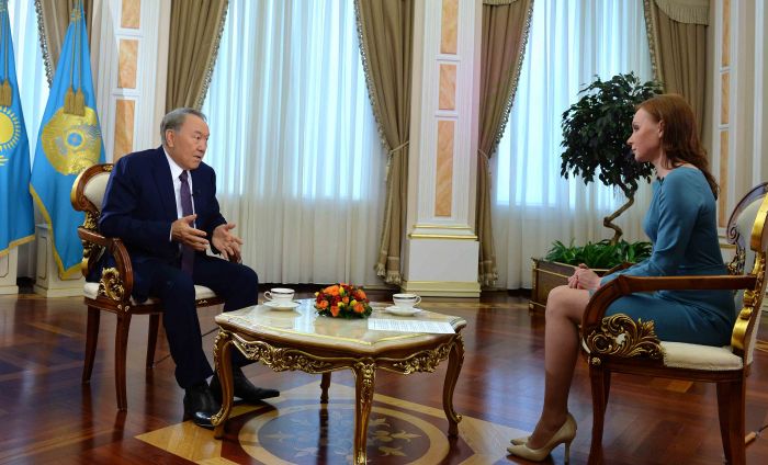 Назарбаев "Россия 24" телеарнасына берген сұхбатында Астананың ребрендингі мәселесін айтты