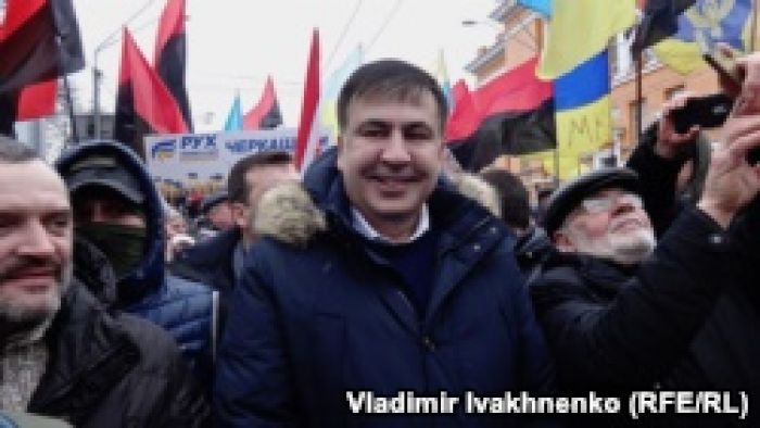 Киевте Саакашвили президент Порошенкоға қарсы шеру өткізді