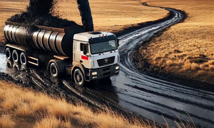 Қызылқоғада жүк көлігінің жүргізушісі қалдықты далаға төкті